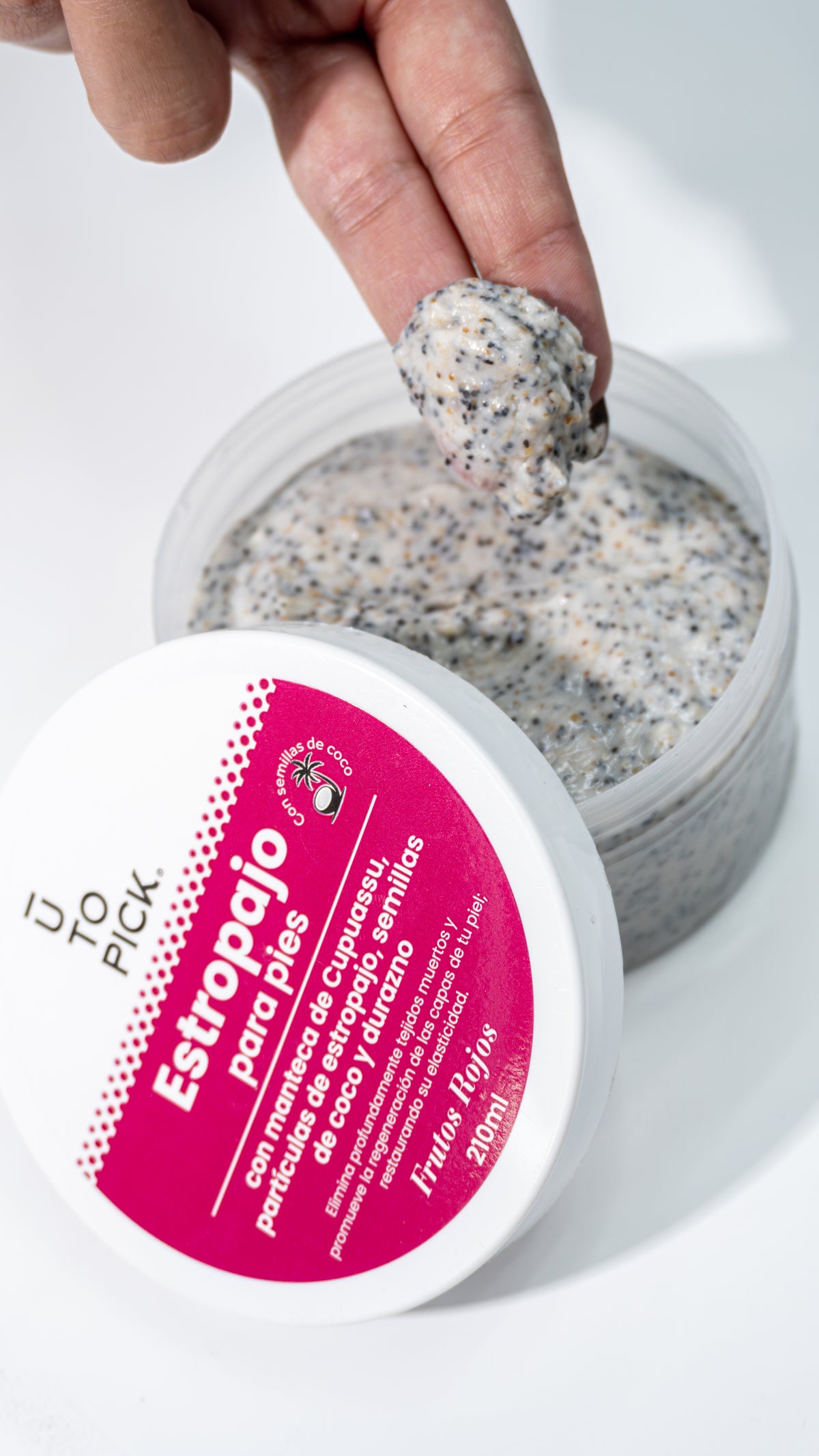 Estropajo Exfoliante para pies aroma Frutos rojos 210ml
