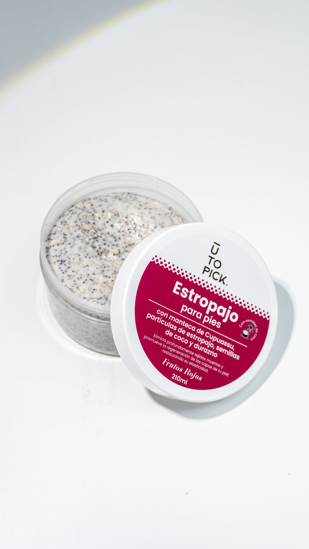 Estropajo Exfoliante para pies aroma Frutos rojos 210ml