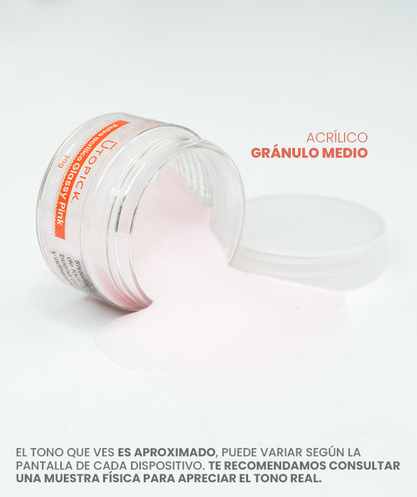 Polvo Acrílico Tono Glassy Pink 20g 41g 150g