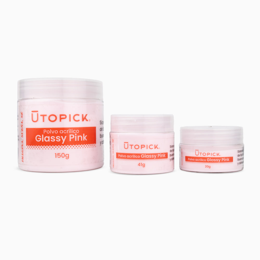 Polvo Acrílico Tono Glassy Pink 20g 41g 150g